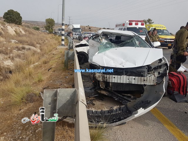 فيديو :مصرع سيدة من اورانيت واصابة اثنين في حادث طرق مروع في مدخل كفرقاسم الشرقي  